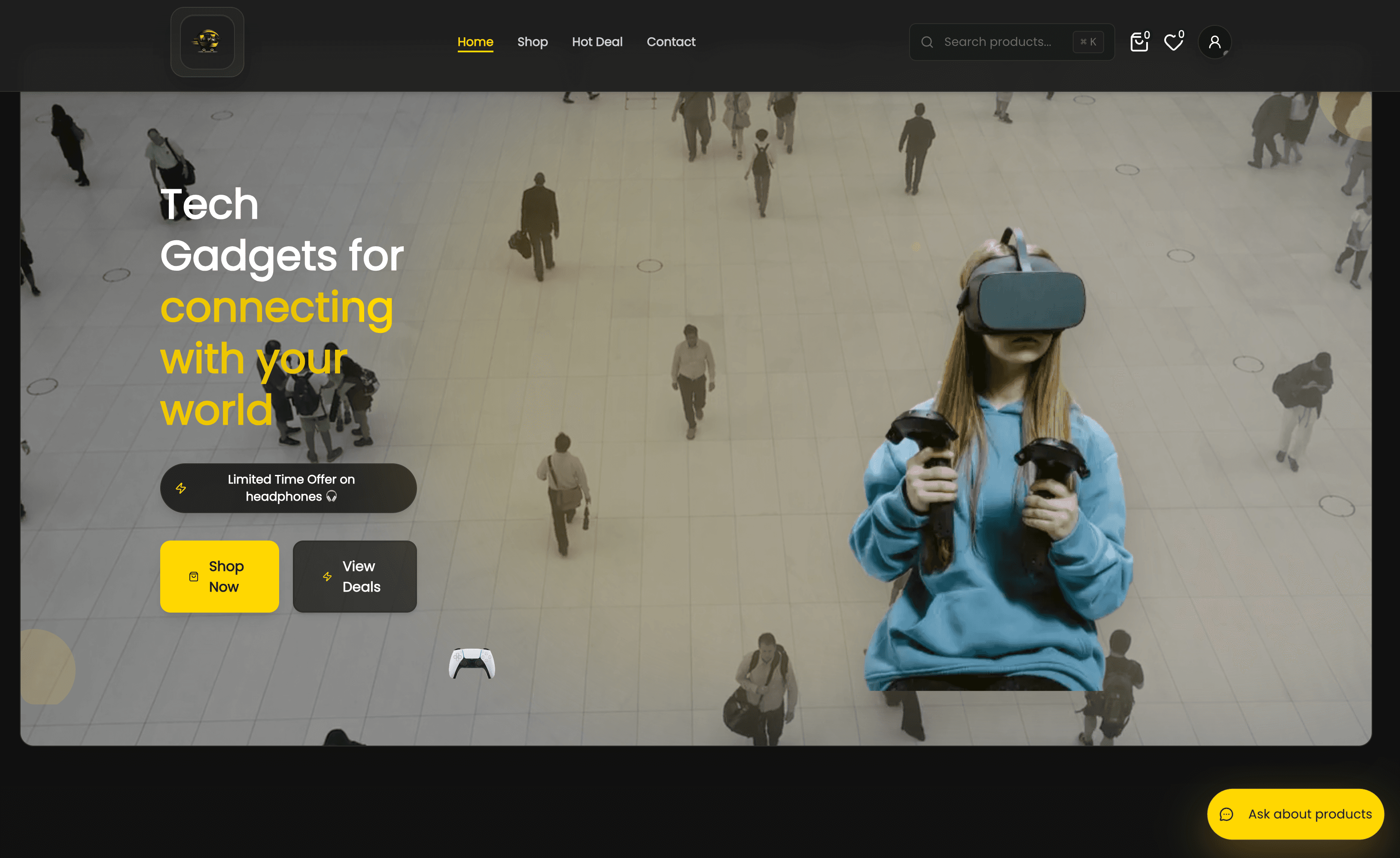 Attempt Gadgets homepage storefront overview